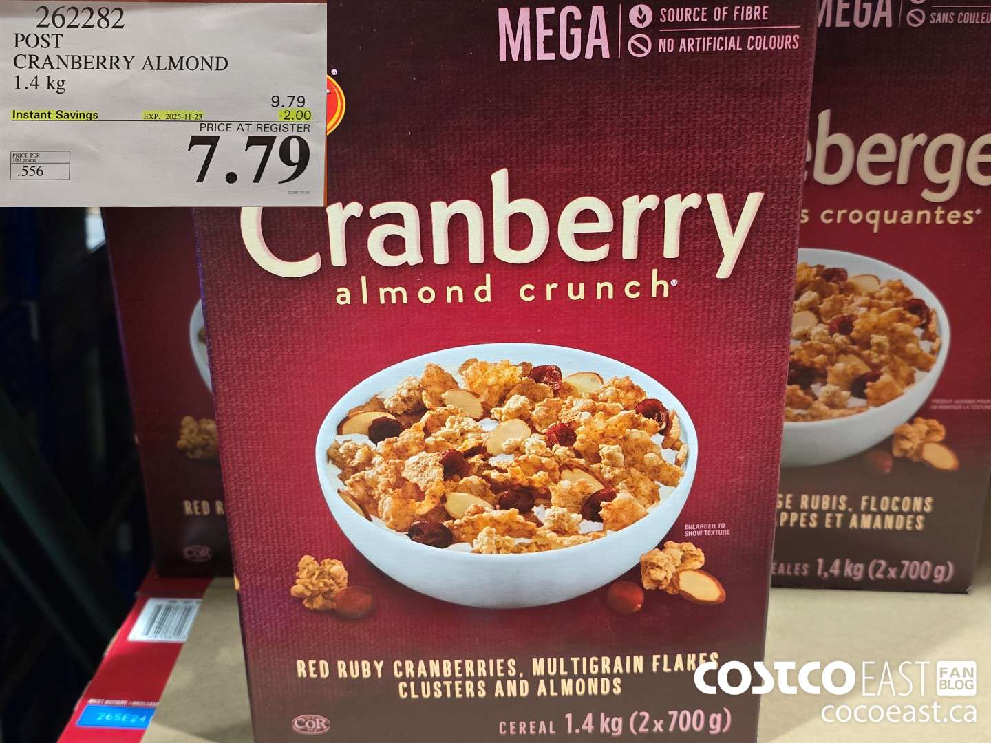 262282 POST CRANBERRY ALMOND 1.4 KG ($2.00 INSTANT SAVINGS EXPIRES ON 2025-11-23) $7.79