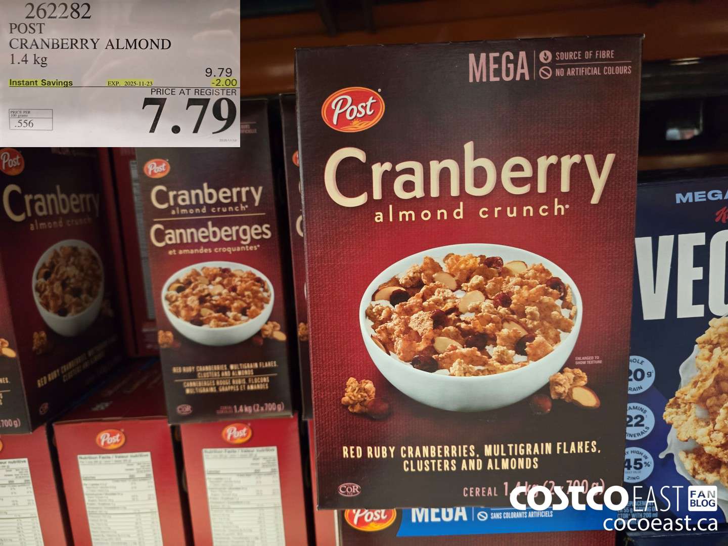 262282 POST CRANBERRY ALMOND 1.4 KG ($2.00 INSTANT SAVINGS EXPIRES ON 2025-11-23) $7.79