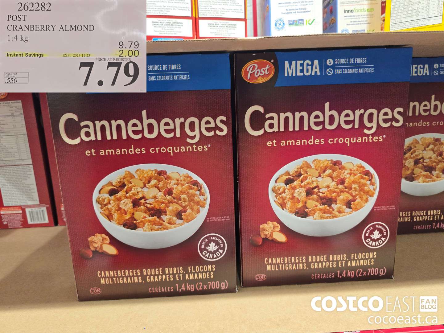 262282 POST CRANBERRY ALMOND 1.4 KG ($2.00 INSTANT SAVINGS EXPIRES ON 2025-11-23) $7.79