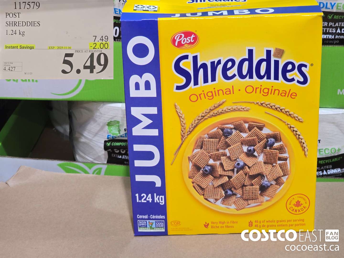 117579 POST SHREDDIES CEREAL 1.24 KG ($2.00 INSTANT SAVINGS EXPIRES ON 2025-11-16) $5.49