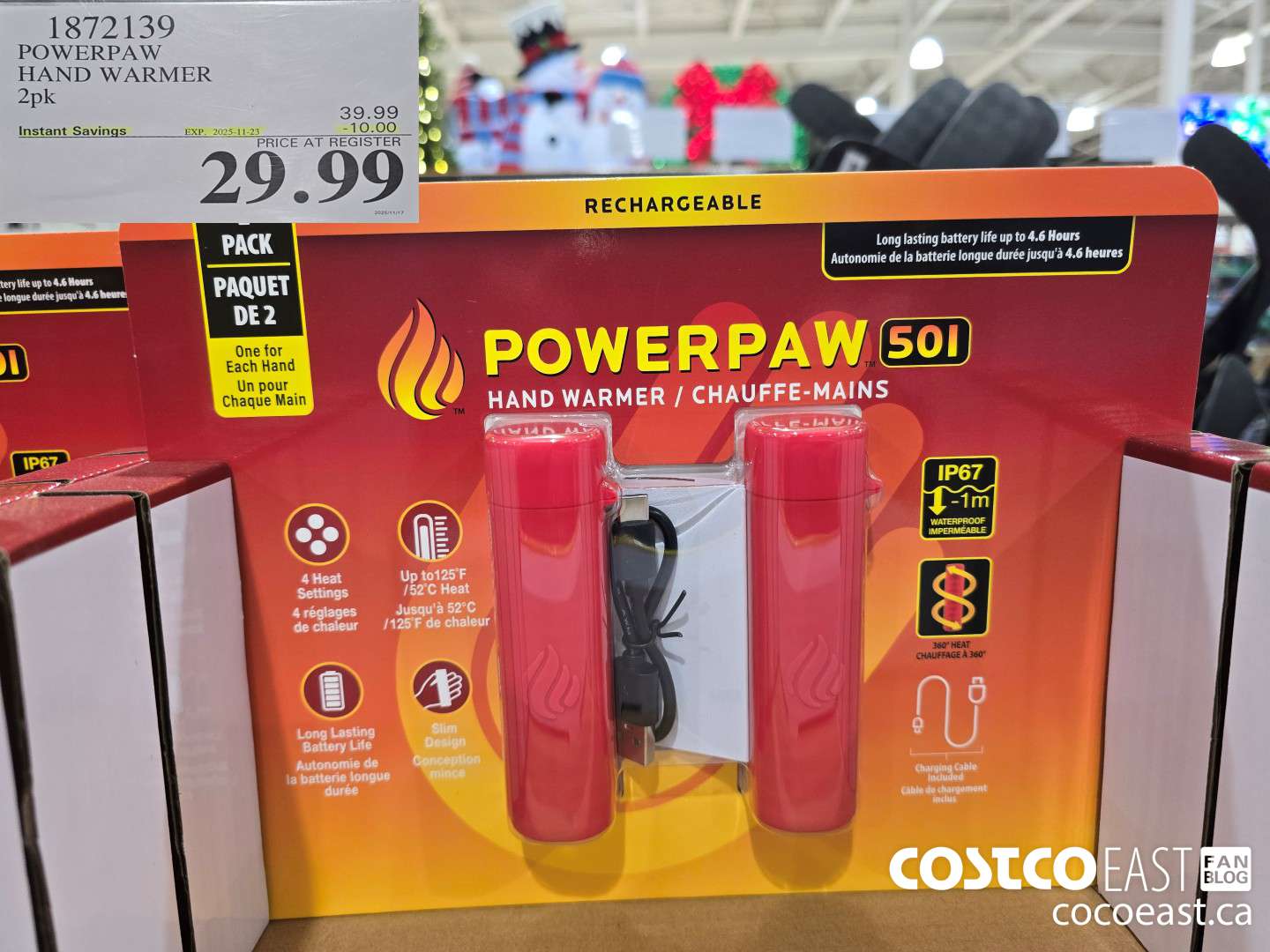 1872139 POWERPAW HAND WARMER 2pk ($10.00 INSTANT SAVINGS EXPIRES ON 2025-11-23) $29.99