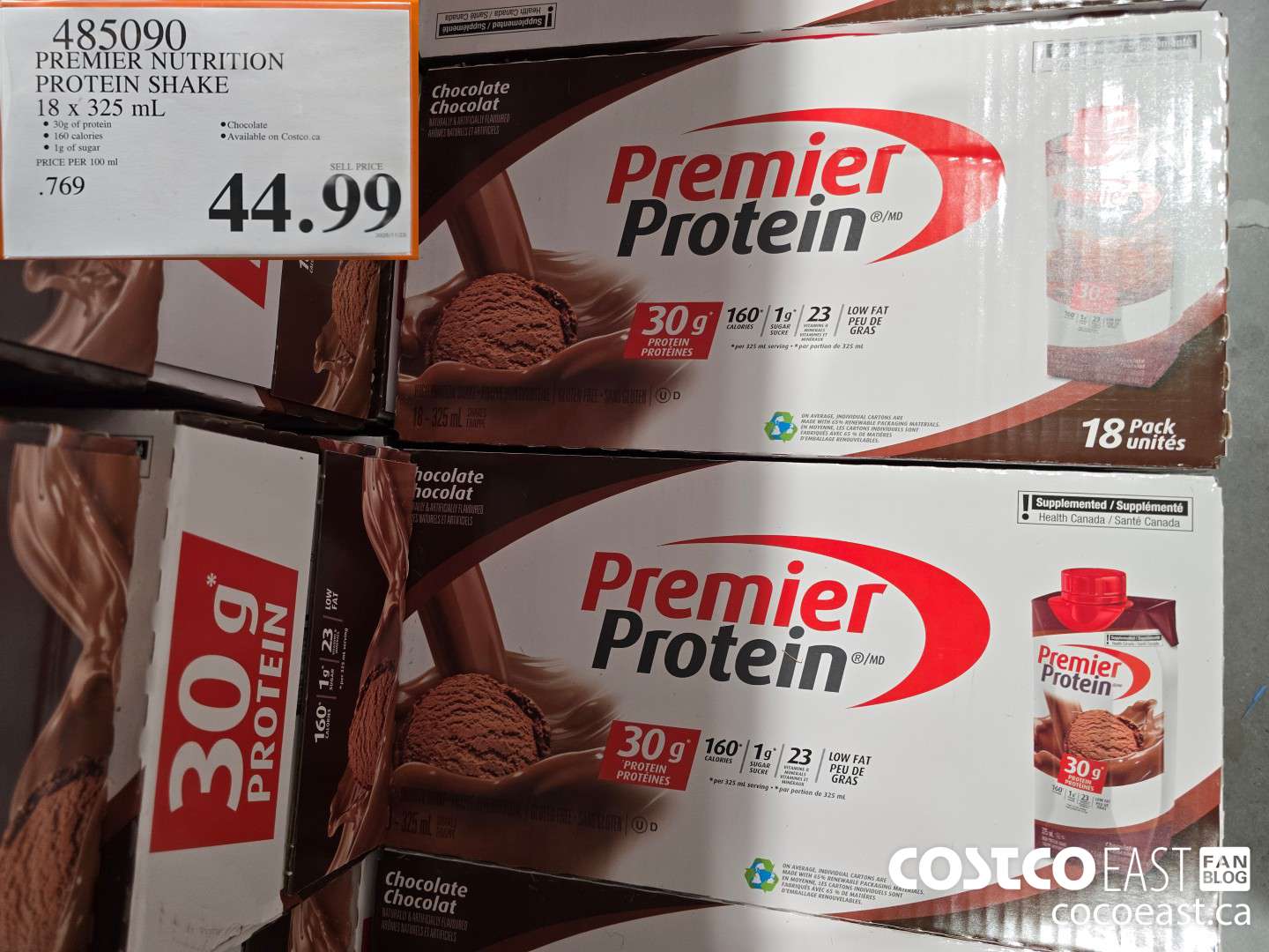 485090 PREMIER NUTRITION PROTEIN SHAKE 18 x 325 mL $44.99