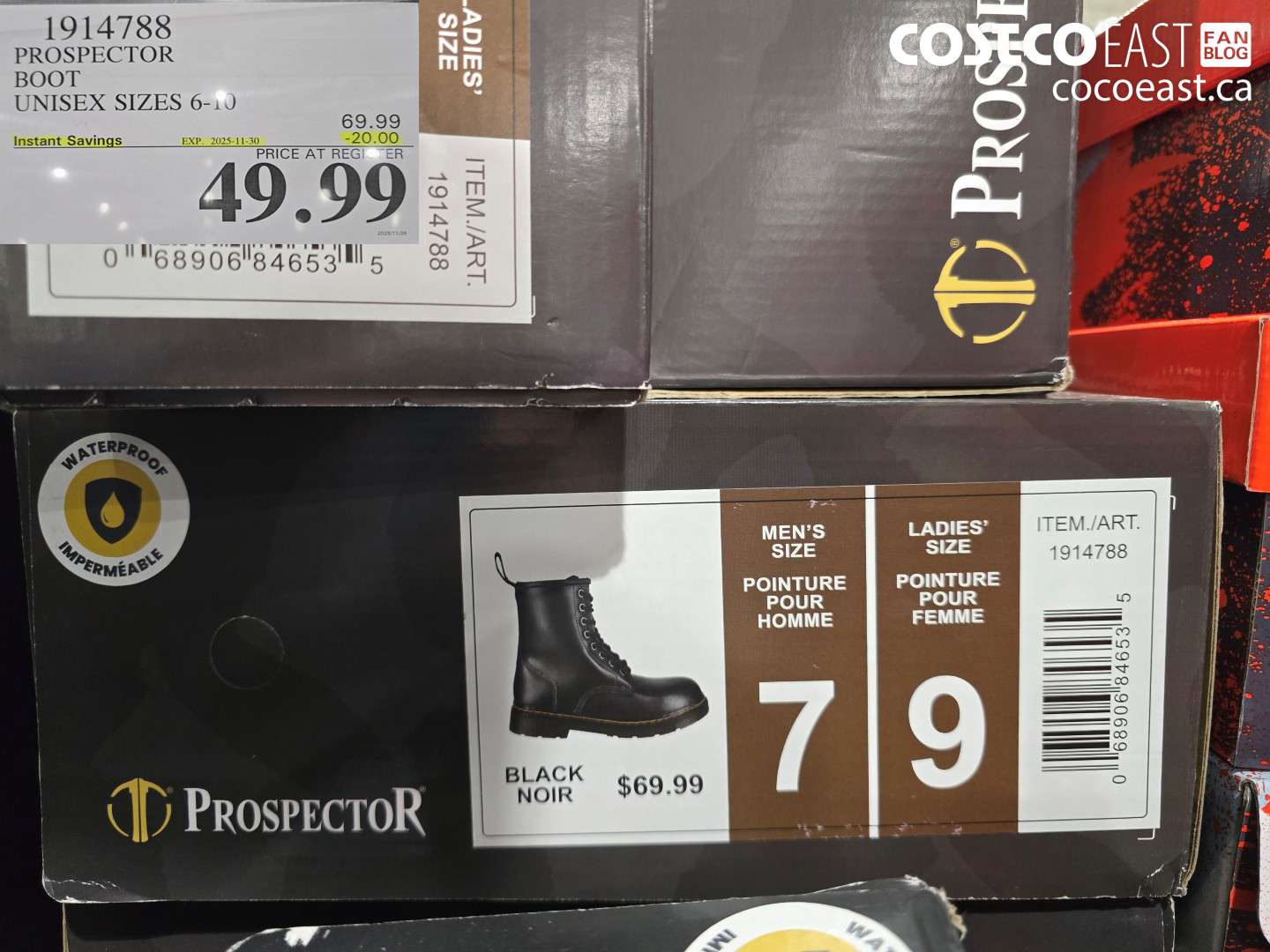 1914788 PROSPECTOR BOOT UNISEX SIZES 6-10 ($20.00 INSTANT SAVINGS EXPIRES ON 2025-11-30) $49.99