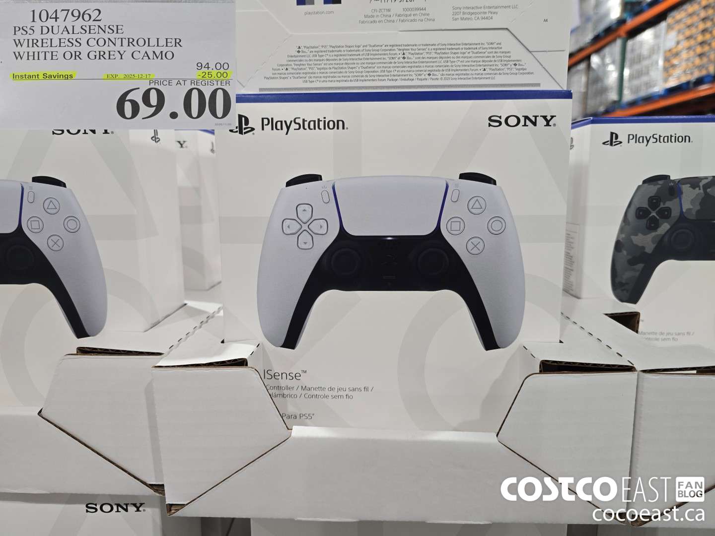1047962 PS5 DUALSENSE WIRELESS CONTROLLER WHITE OR GREY CAMO ($25.00 INSTANT SAVINGS EXPIRES ON 2025-12-17) $69.00