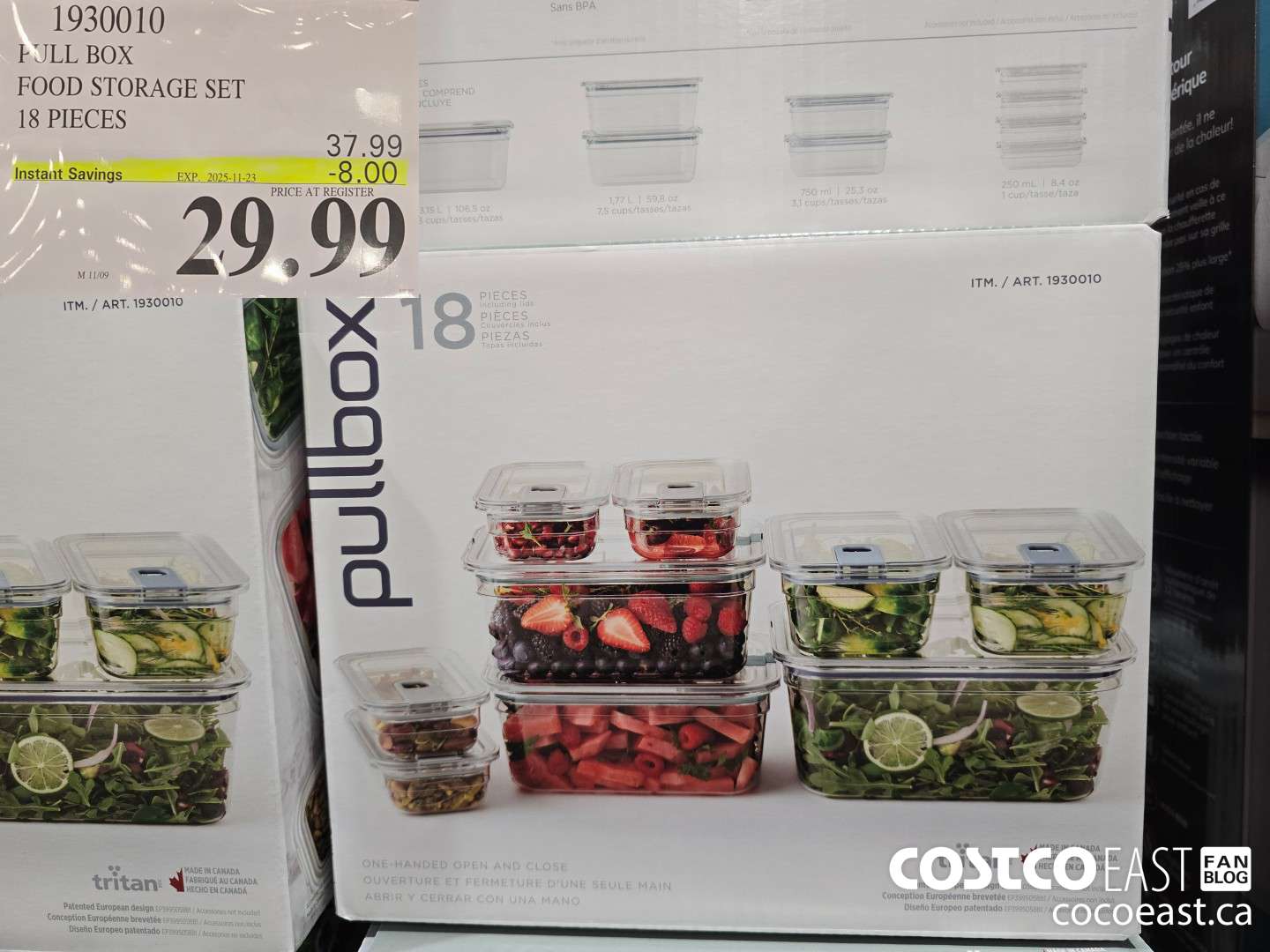 1930010 PULL BOX FOOD STORAGE SET 18 PIECES ($8.00 INSTANT SAVINGS EXPIRES ON 2025-11-23) $31.99