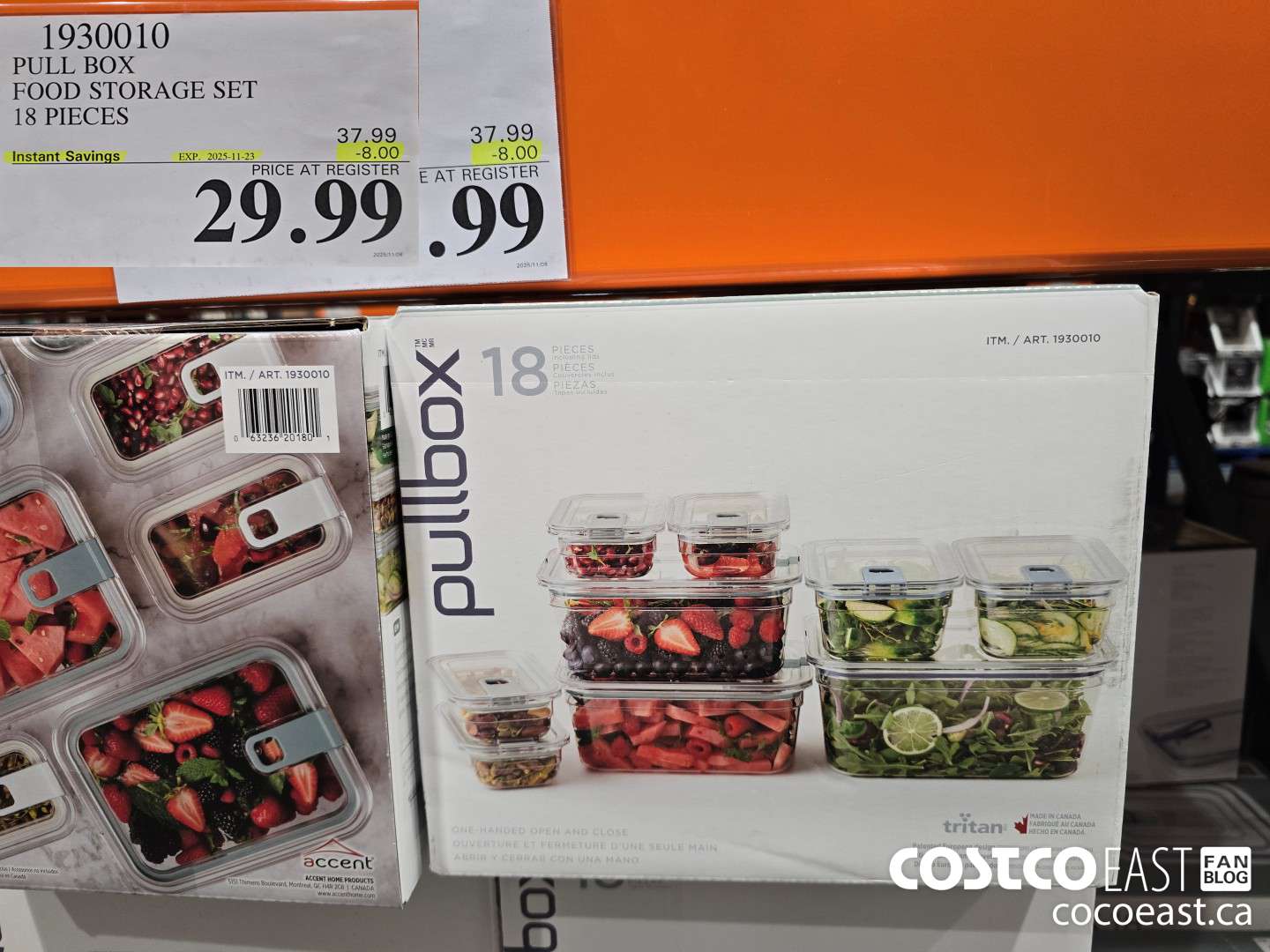 1930010 PULL BOX FOOD STORAGE SET 18 PIECES ($8.00 INSTANT SAVINGS EXPIRES ON 2025-11-23) $31.99