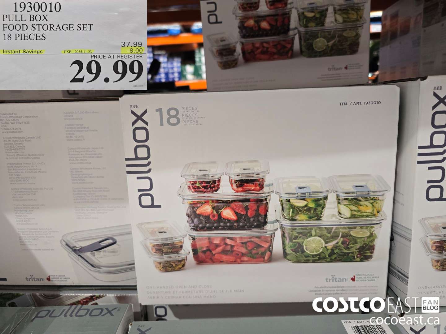 1930010 PULL BOX FOOD STORAGE SET 18 PIECES ($8.00 INSTANT SAVINGS EXPIRES ON 2025-11-23) $31.99