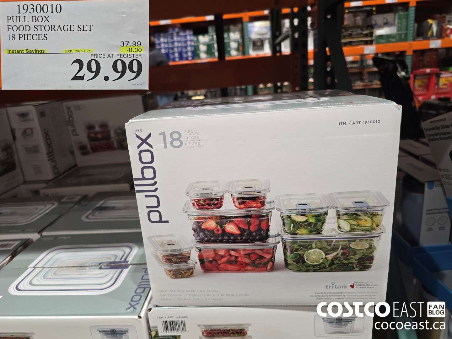 1930010 PULL BOX FOOD STORAGE SET 18 PIECES ($8.00 INSTANT SAVINGS EXPIRES ON 2025-11-23) $29.99