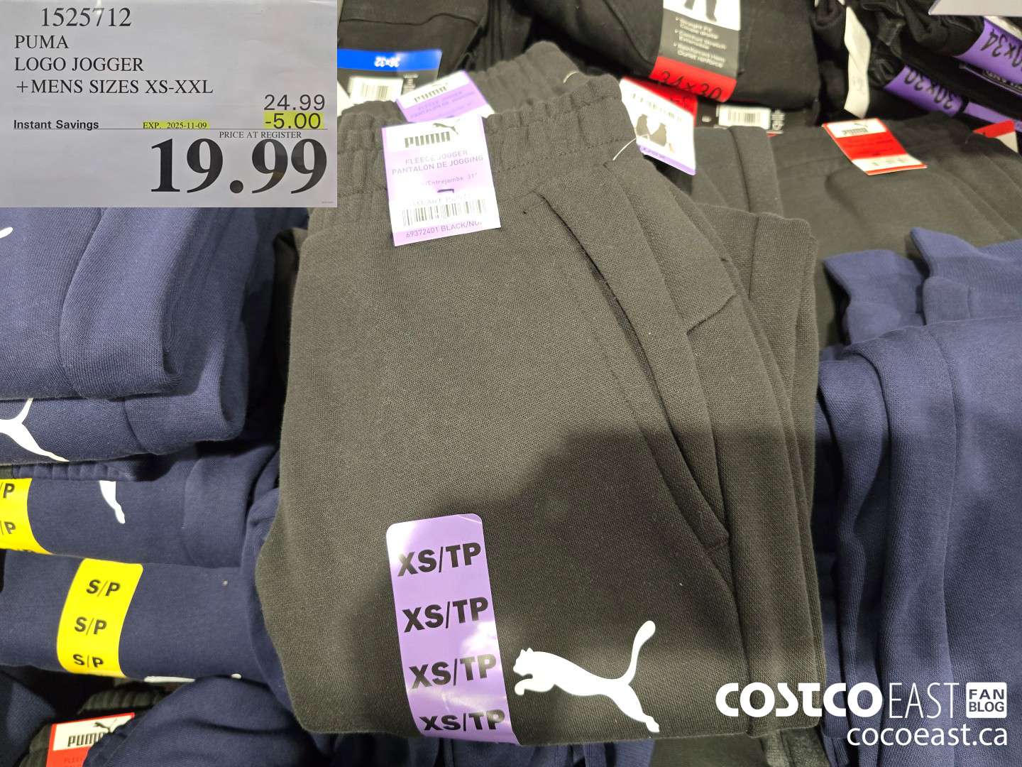 1525712 PUMA LOGO JOGGER +MENS SIZES S-XXL ($5.00 INSTANT SAVINGS EXPIRES ON 2025-11-09) $19.99