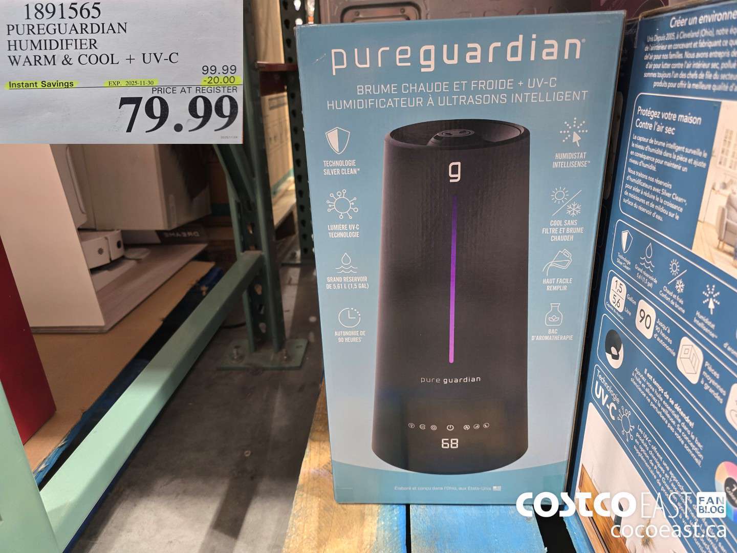 1891565 PUREGUARDIAN HUMIDIFIER WARM & COOL + UV-C ($20.00 INSTANT SAVINGS EXPIRES ON 2025-11-30) $79.99