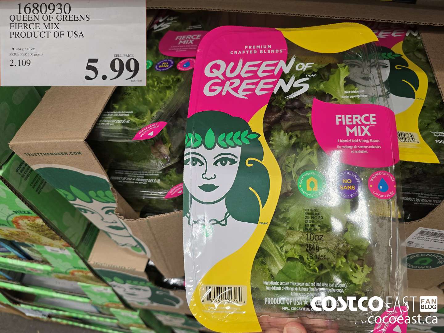 1680930 QUEEN OF GREENS FIERCE MIX PRODUCT OF USA $5.99