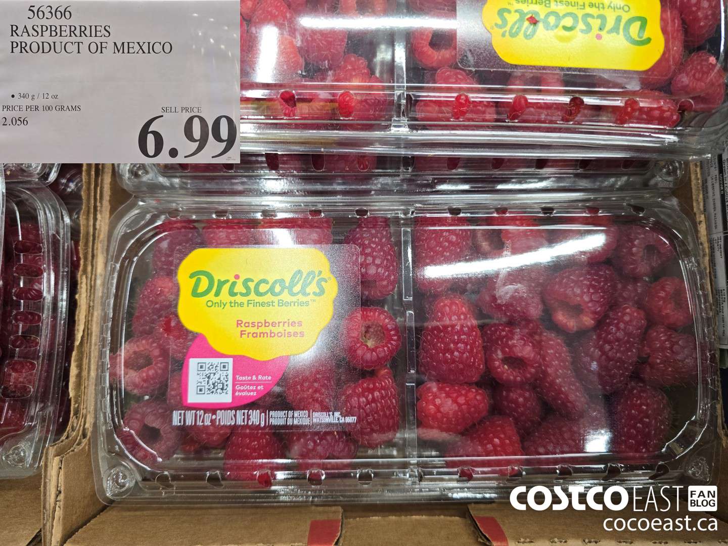 56366 RASPBERRIES PRODUCT OF MEXICO $6.99