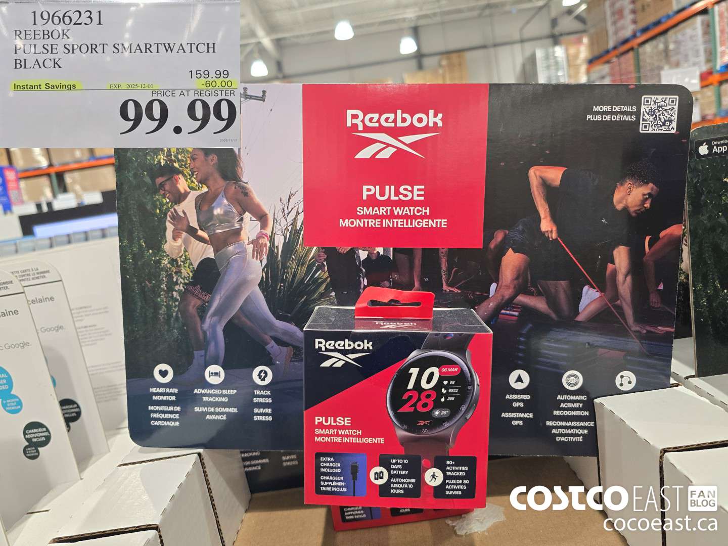 1966231 REEBOK PULSE SPORT SMARTWATCH BLACK ($60.00 INSTANT SAVINGS EXPIRES ON 2025-12-01) $99.99