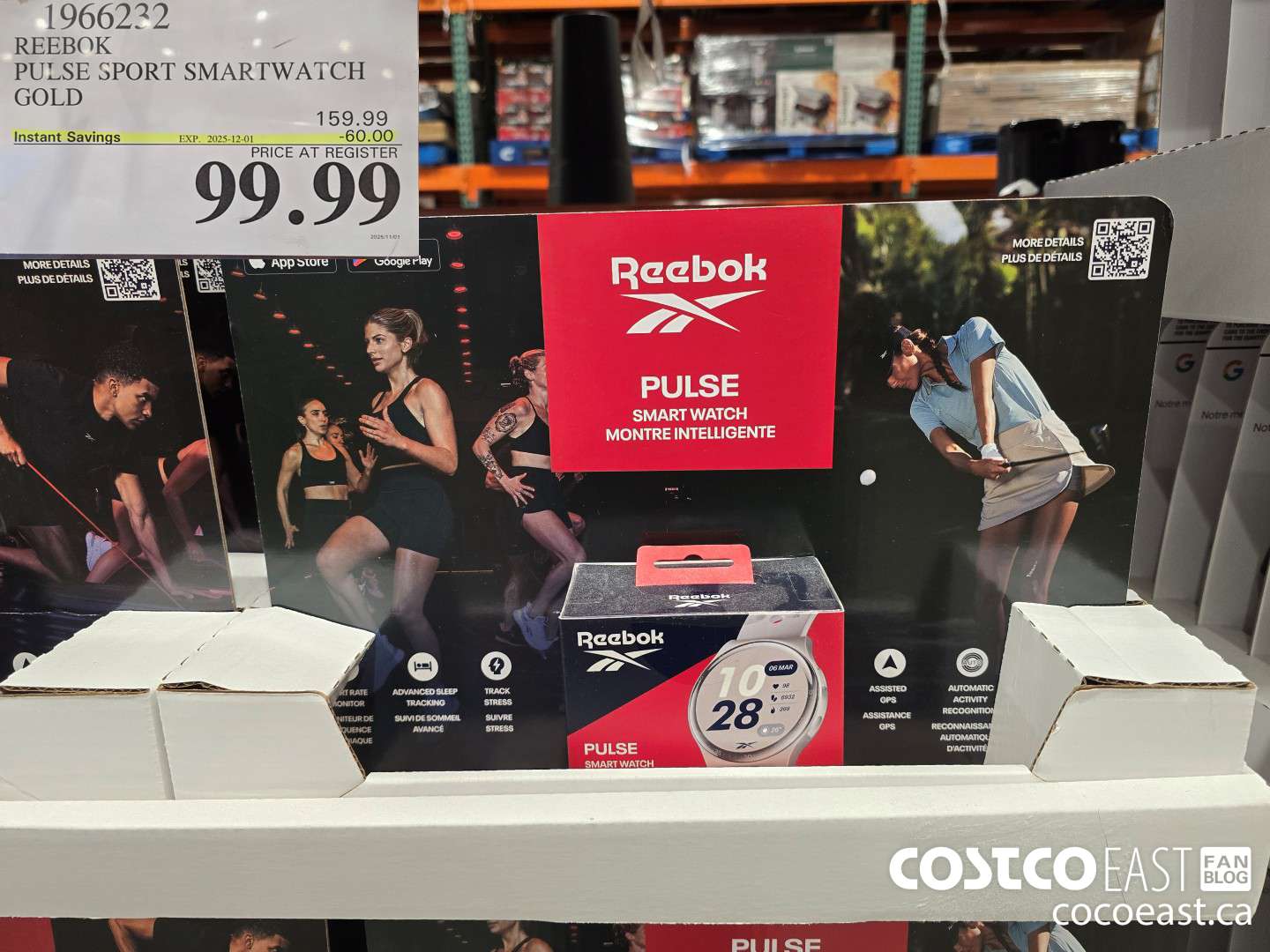 1966232 REEBOK PULSE SPORT SMARTWATCH GOLD ($60.00 INSTANT SAVINGS EXPIRES ON 2025-12-01) $99.99