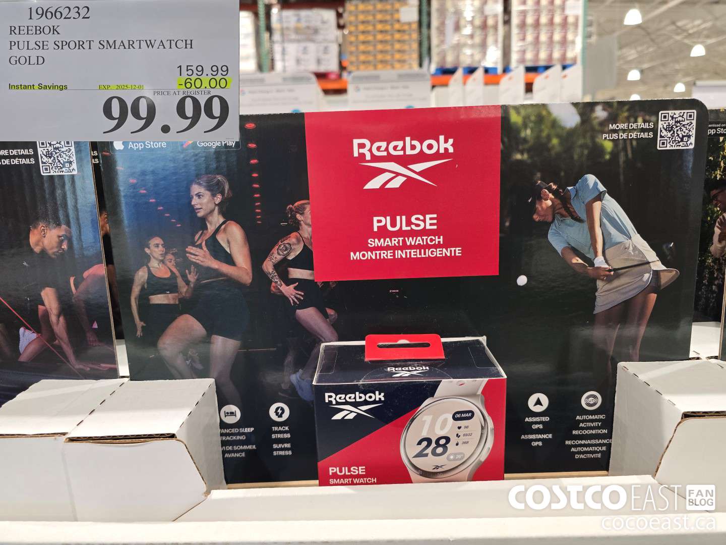 1966232 REEBOK PULSE SPORT SMARTWATCH GOLD ($60.00 INSTANT SAVINGS EXPIRES ON 2025-12-01) $99.99