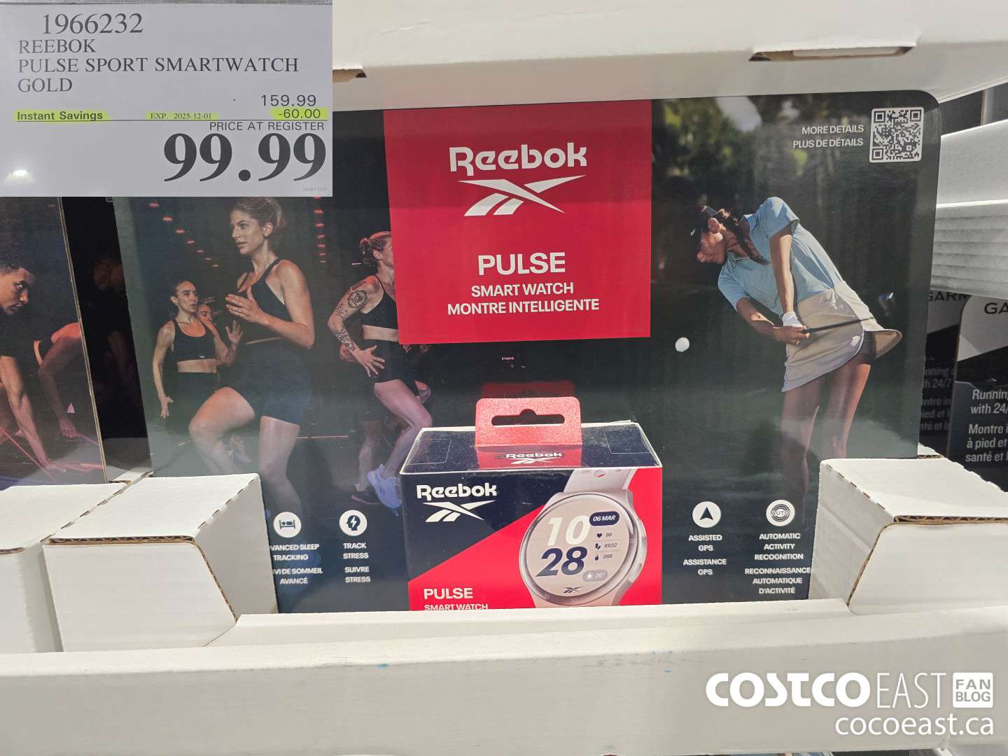 1966232 REEBOK PULSE SPORT SMARTWATCH GOLD ($60.00 INSTANT SAVINGS EXPIRES ON 2025-12-01) $99.99