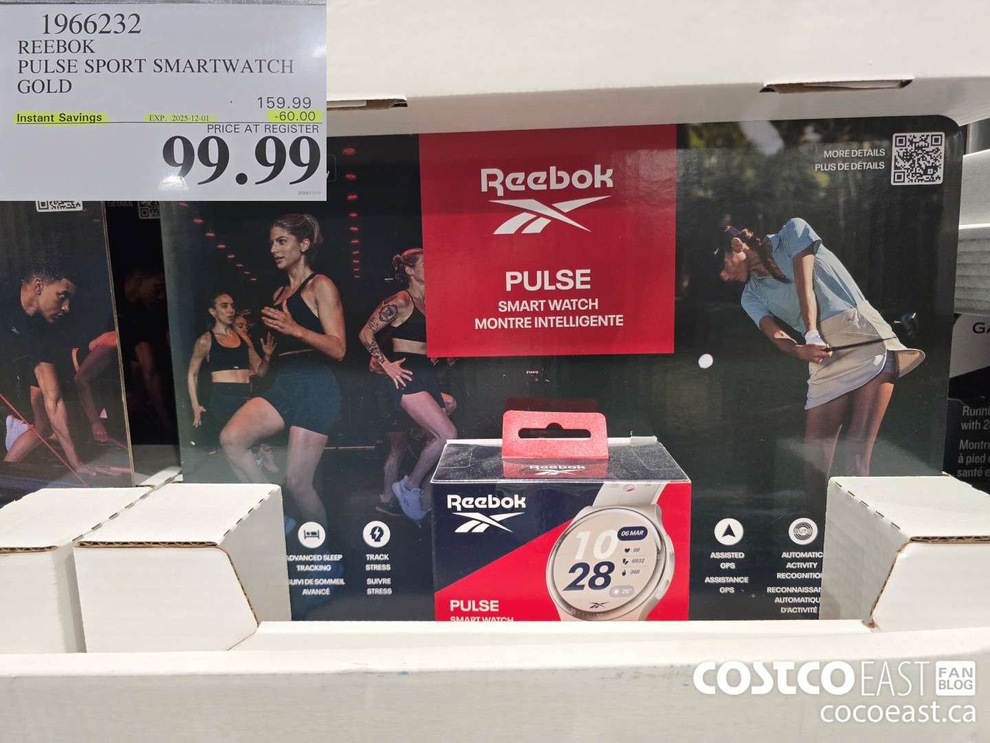 1966232 REEBOK PULSE SPORT SMARTWATCH GOLD ($60.00 INSTANT SAVINGS EXPIRES ON 2025-12-01) $99.99