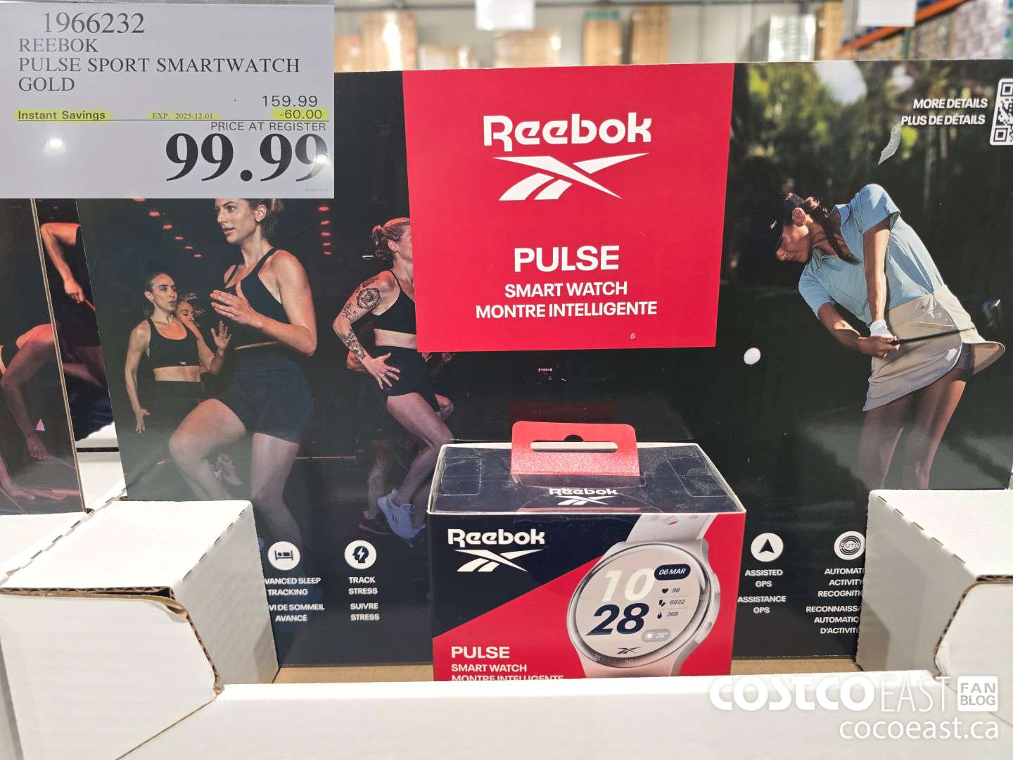 1966232 REEBOK PULSE SPORT SMARTWATCH GOLD ($60.00 INSTANT SAVINGS EXPIRES ON 2025-12-01) $99.99