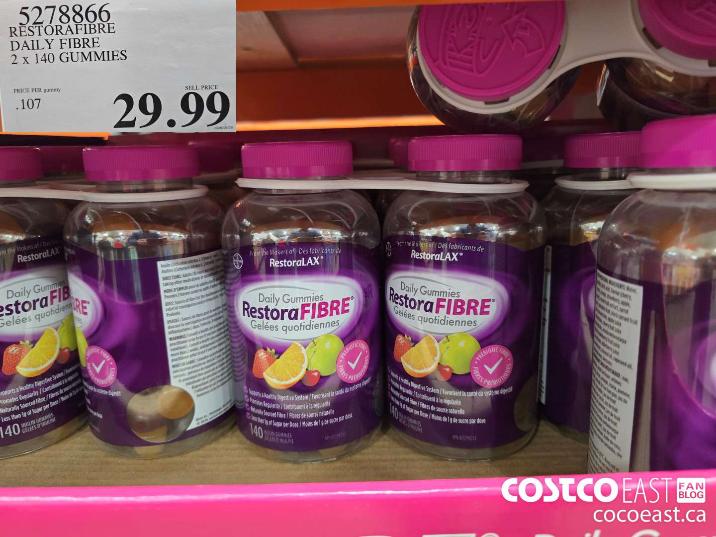 5278866 RESTORAFIBRE DAILY FIBRE 2 X 140 GUMMIES $29.99