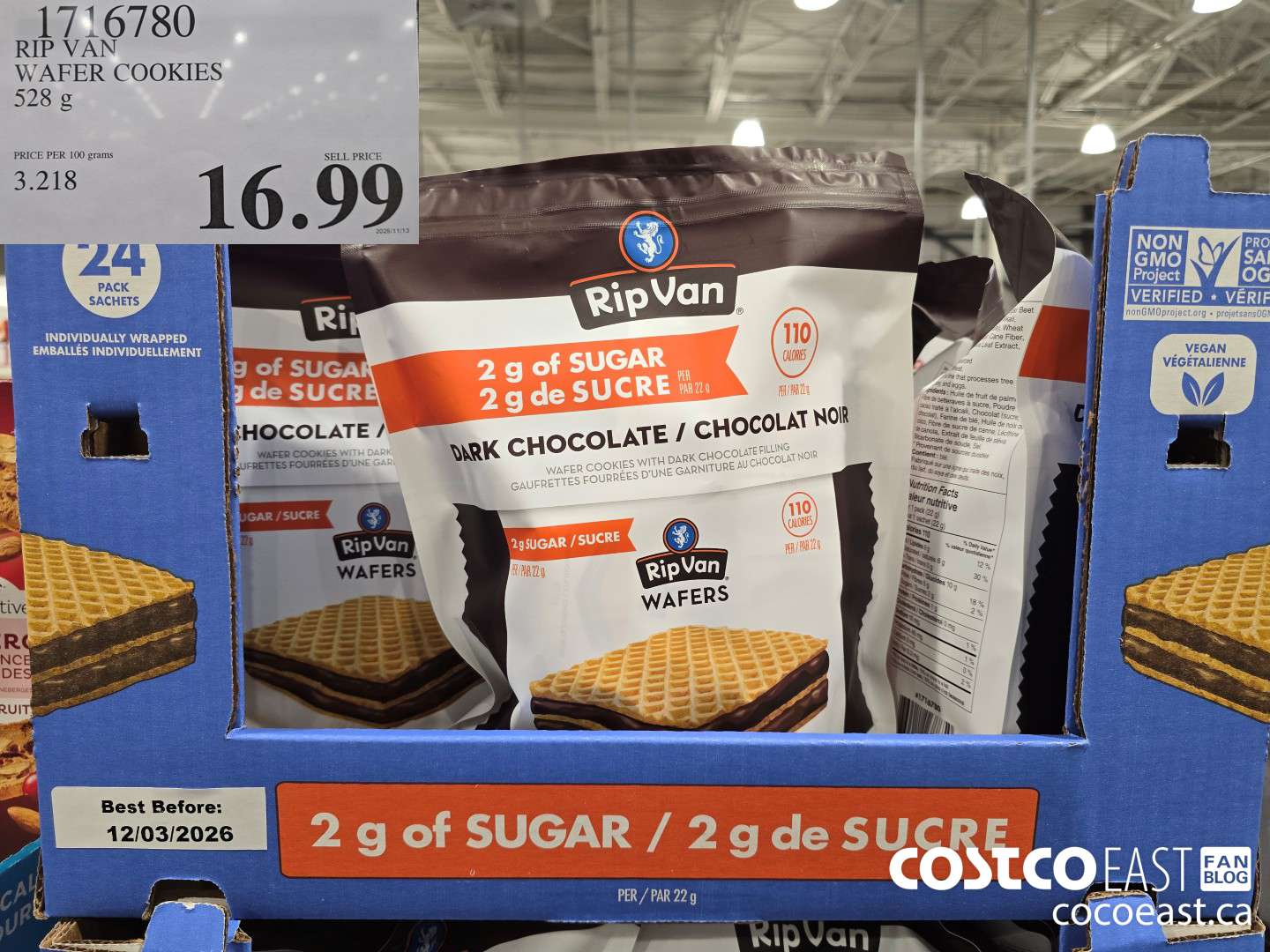 1716780 RIP VAN WAFER COOKIES 528 G $16.99