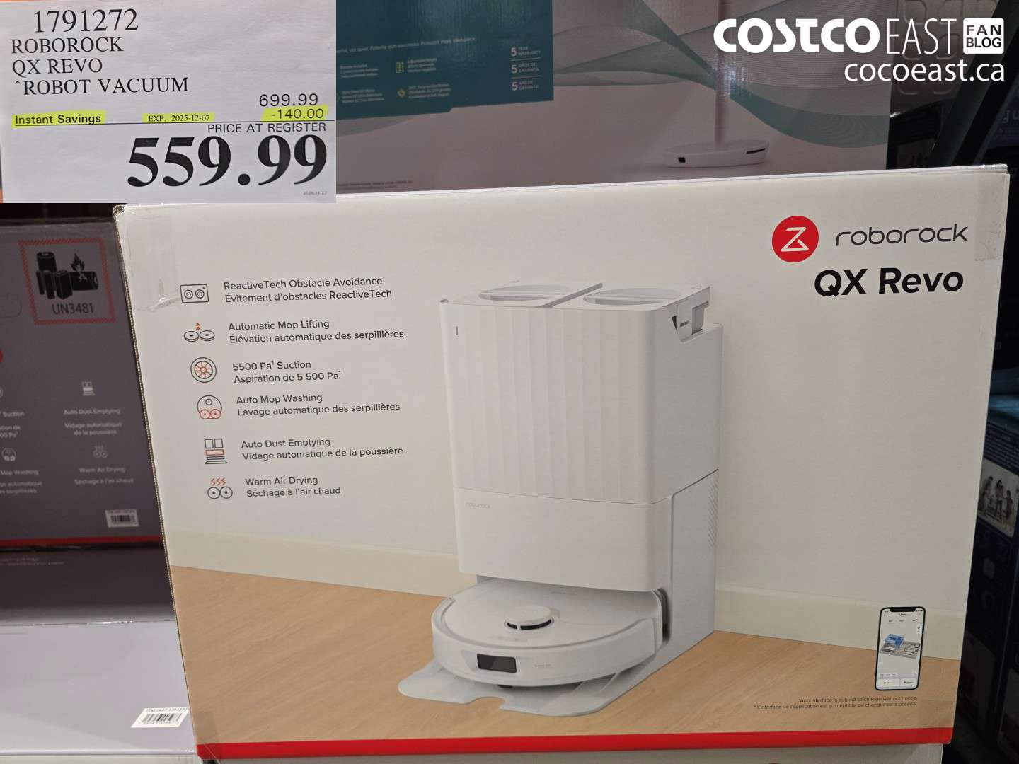 1791272 ROBOROCK QX REVO ROBOT VACUUM ($140.00 INSTANT SAVINGS EXPIRES ON 2025-12-07) $559.99