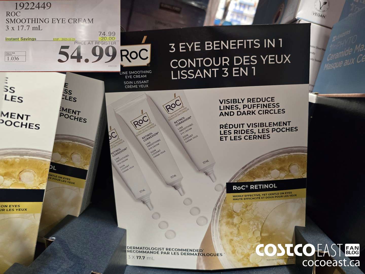 1922449 ROC SMOOTHING EYE CREAM 3 X 17.7 ML ($20.00 INSTANT SAVINGS EXPIRES ON 2025-11-23) $54.99
