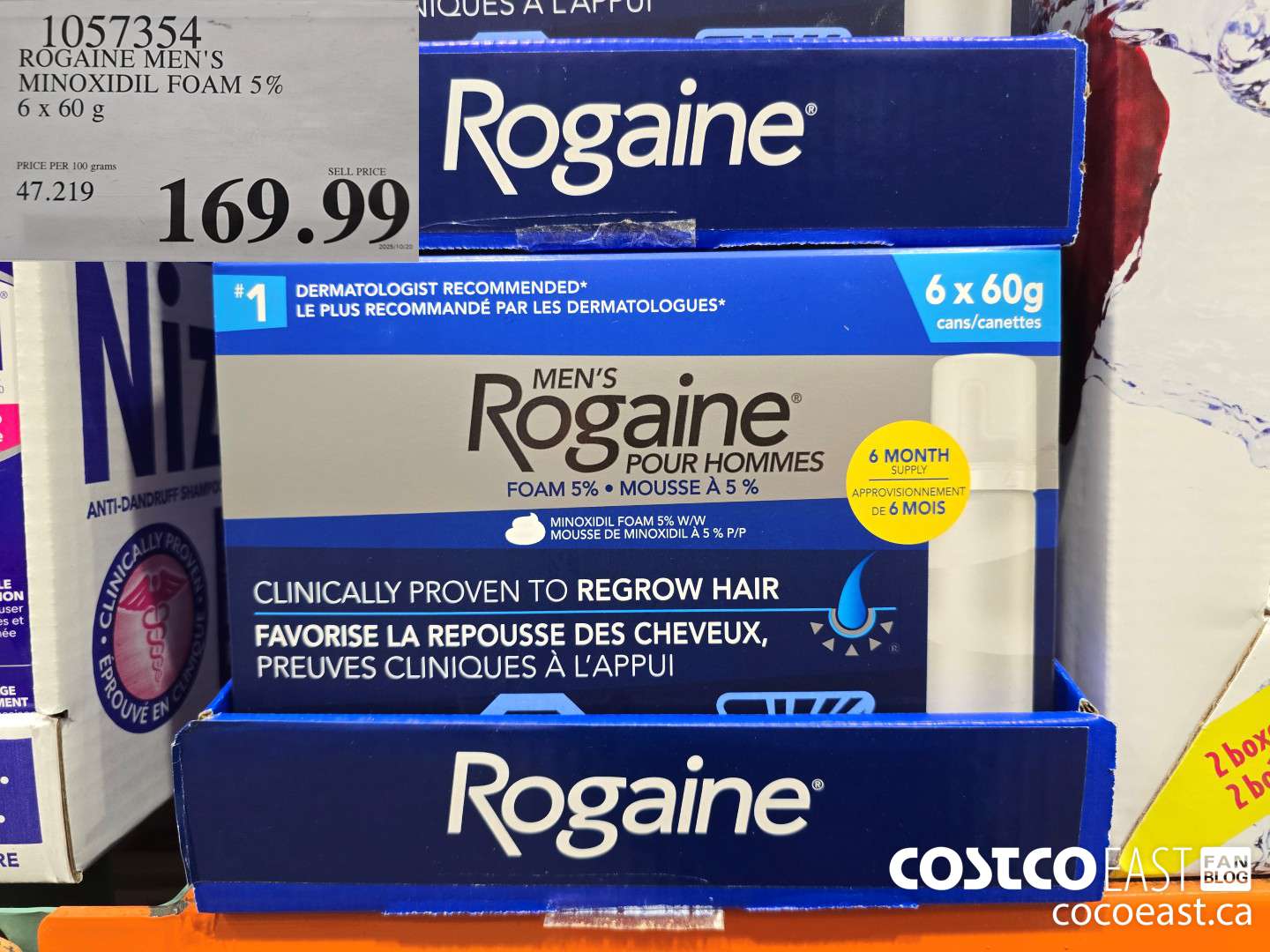 1057354 ROGAINE MEN'S MINOXIDIL FOAM 5% 6 x 60G $169.99