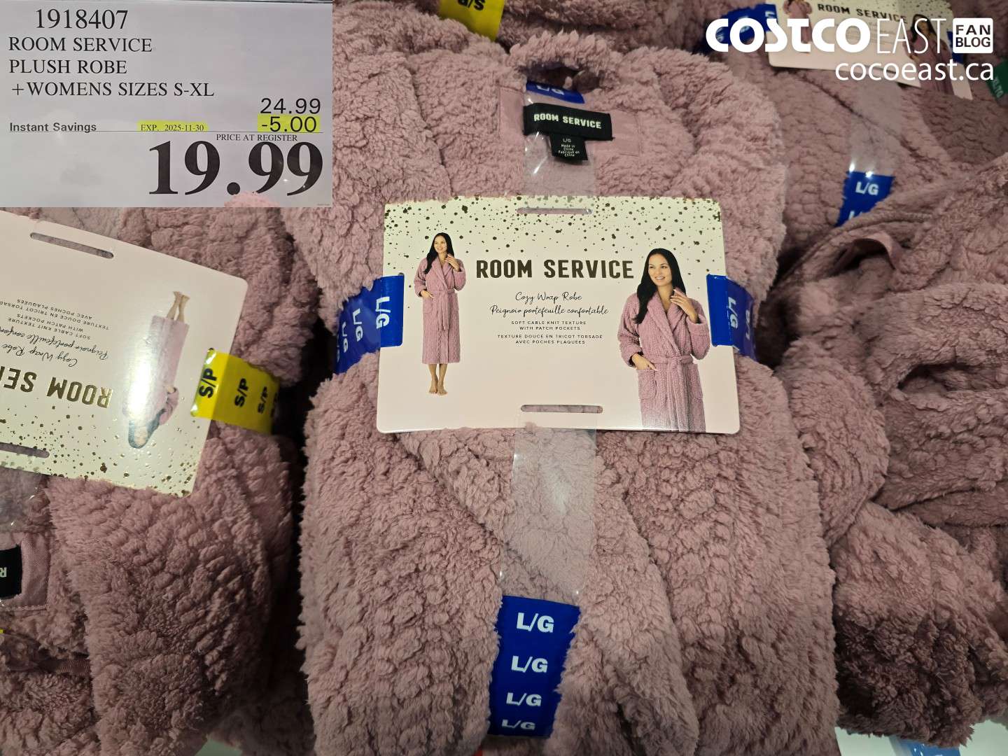 1918407 ROOM SERVICE PLUSH ROBE +WOMENS SIZES S-XL ($5.00 INSTANT SAVINGS EXPIRES ON 2025-11-30) $19.99