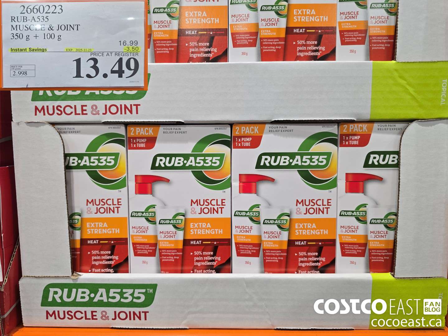 2660223 RUB-A535 MUSCLE & JOINT 350G + 100G ($3.50 INSTANT SAVINGS EXPIRES ON 2025-11-23) $13.49