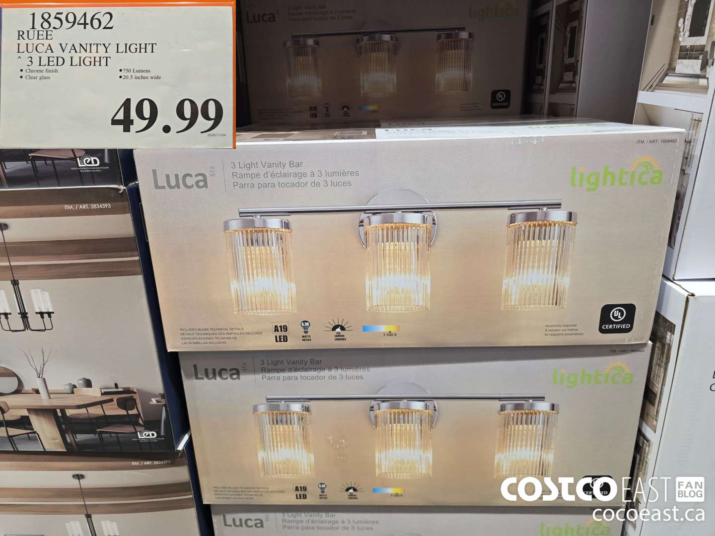 1859462 RUEE LUCA VANITY LIGHT 2 LED LIGHT $49.99