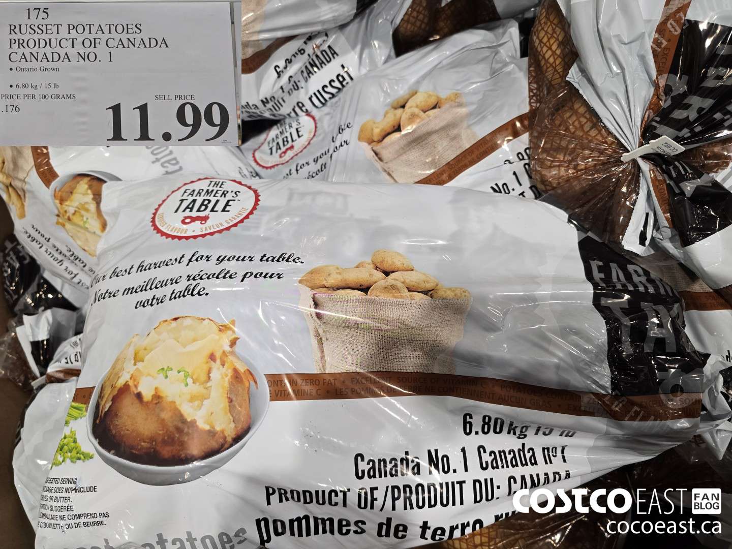 175 RUSSET POTATOES PRODUCT OF CANADA CANADA NO.1 $11.99