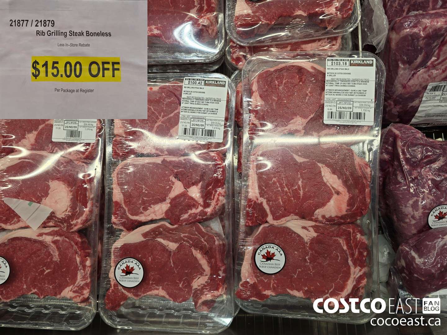 21877 Rib Grilling Steak Boneless ($15.00 INSTANT SAVINGS)