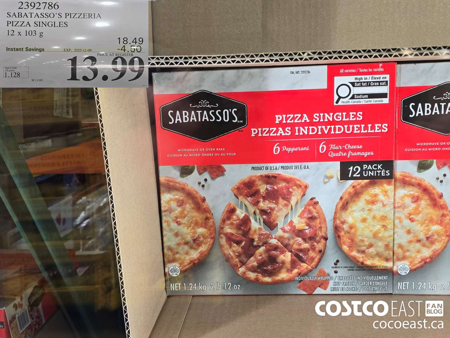 2392786 SABATASSO'S PIZZERIA PIZZA SINGLES 12x103 G ($4.50 INSTANT SAVINGS EXPIRES ON 2025-11-09) $13.99