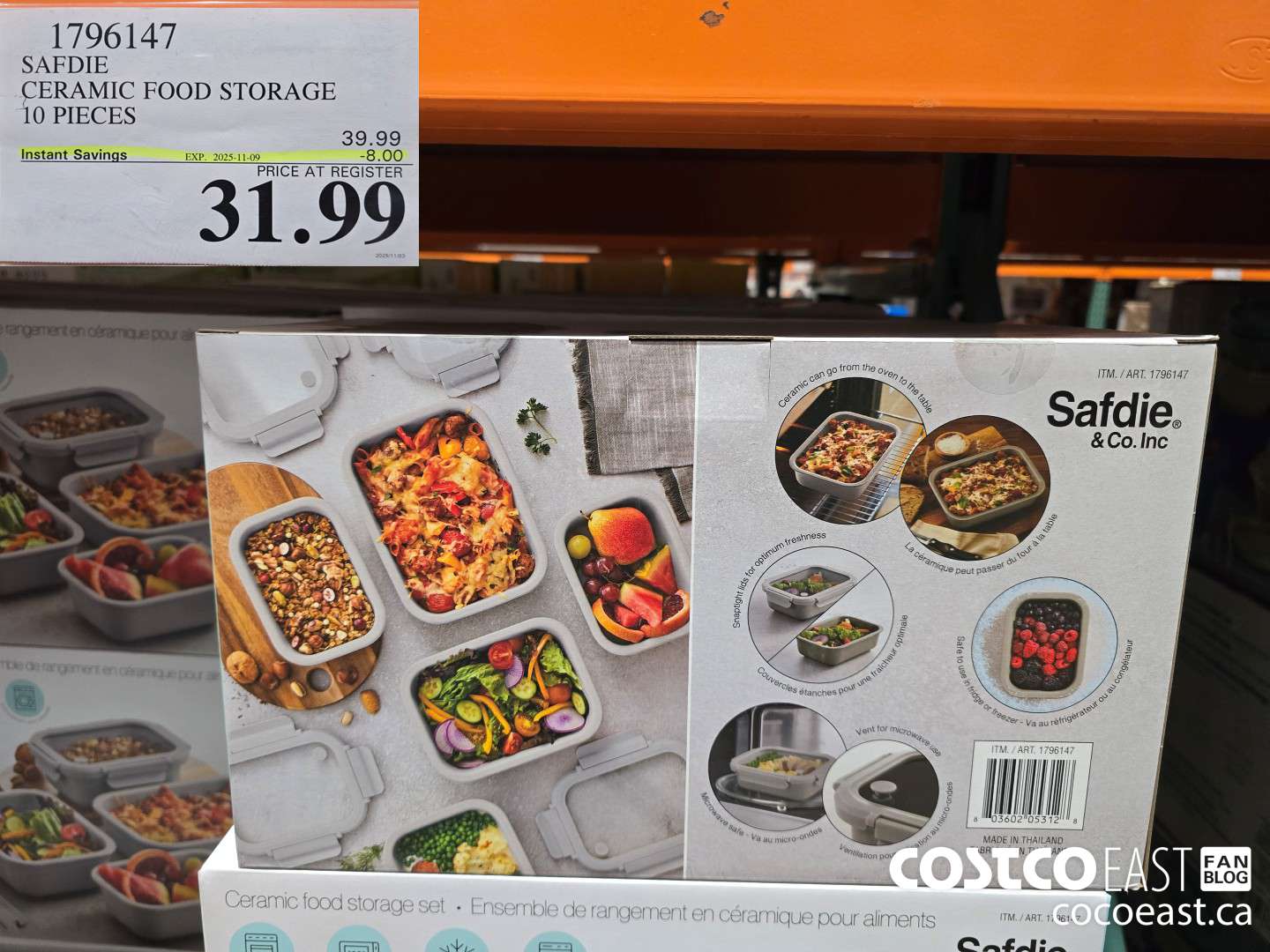 1796147 SAFDIE CERAMIC FOOD STORAGE 10 PIECES ($8.00 INSTANT SAVINGS EXPIRES ON 2025-11-09) $31.99