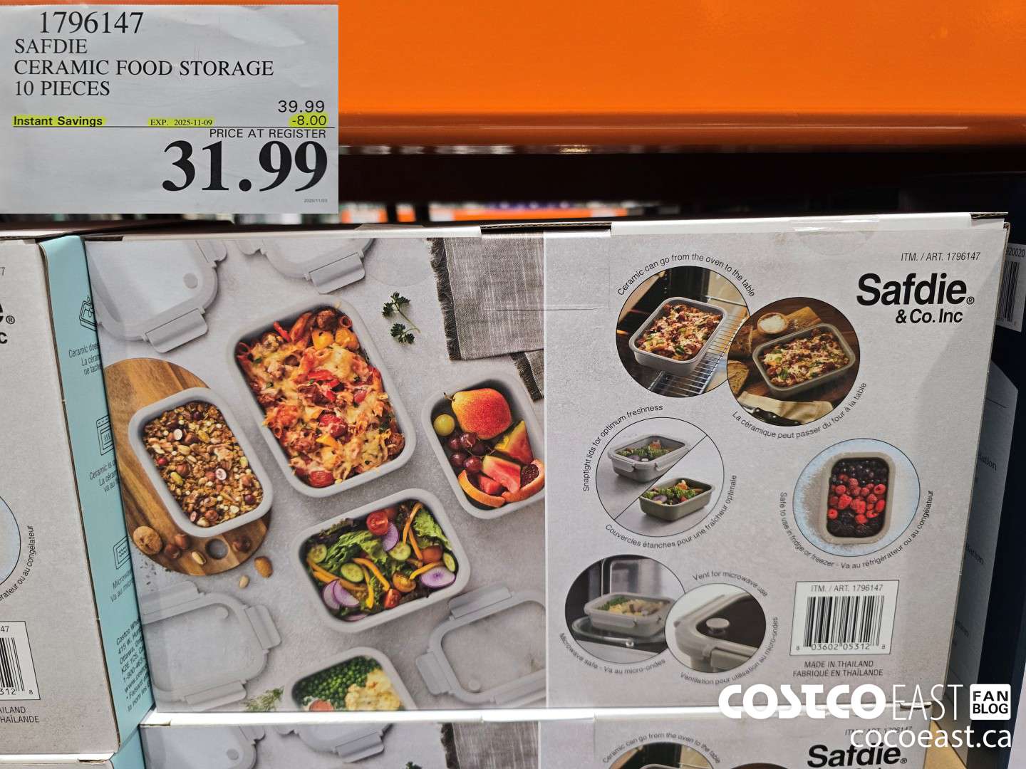 1796147 SAFDIE CERAMIC FOOD STORAGE 10 PIECES ($8.00 INSTANT SAVINGS EXPIRES ON 2025-11-09) $31.99