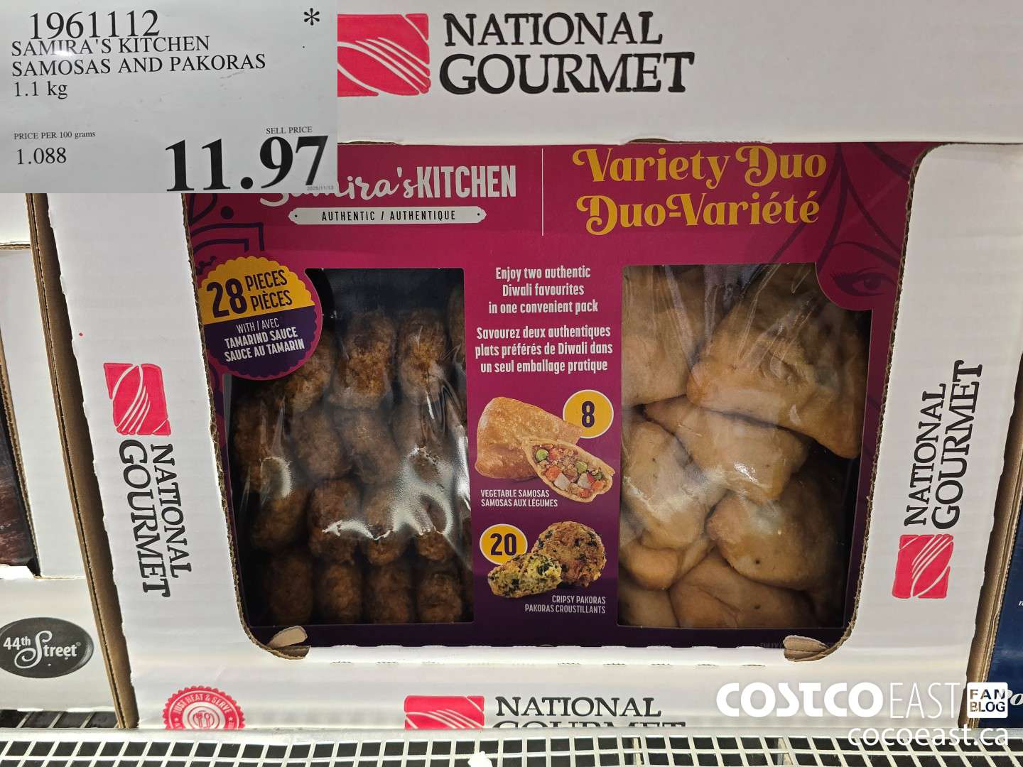 1961112 SAMIRA'S KITCHEN SAMOSAS AND PAKORAS 1.1 KG $11.97