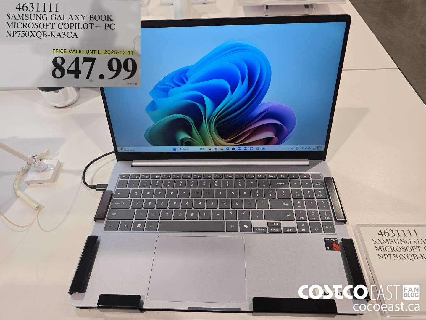 4631111 SAMSUNG GALAXY BOOK MICROSOFT COPILOT+ PC NP750XQB-KA3CA $847.99