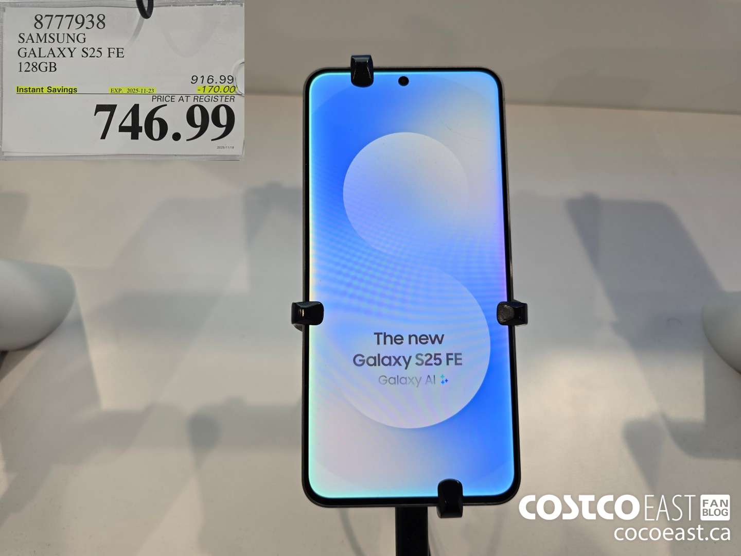8777938 SAMSUNG GALAXY S25 FE 128GB ($170.00 INSTANT SAVINGS EXPIRES ON 2025-11-23) $746.99