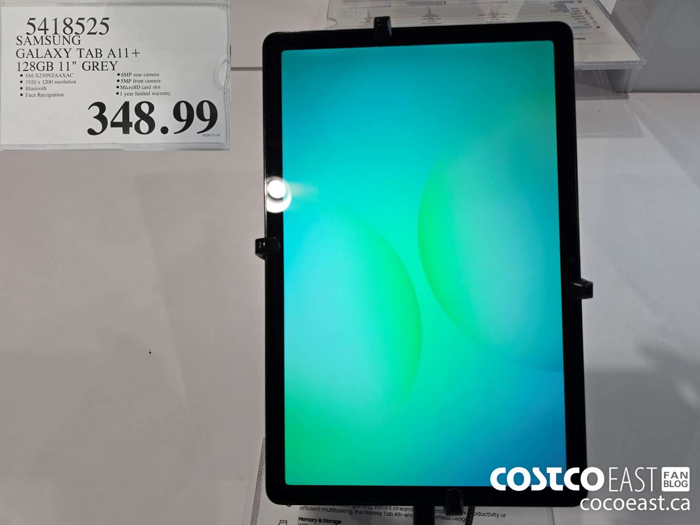 5418525 SAMSUNG GALAXY TAB All+ 128GB 11 GREY $348.99