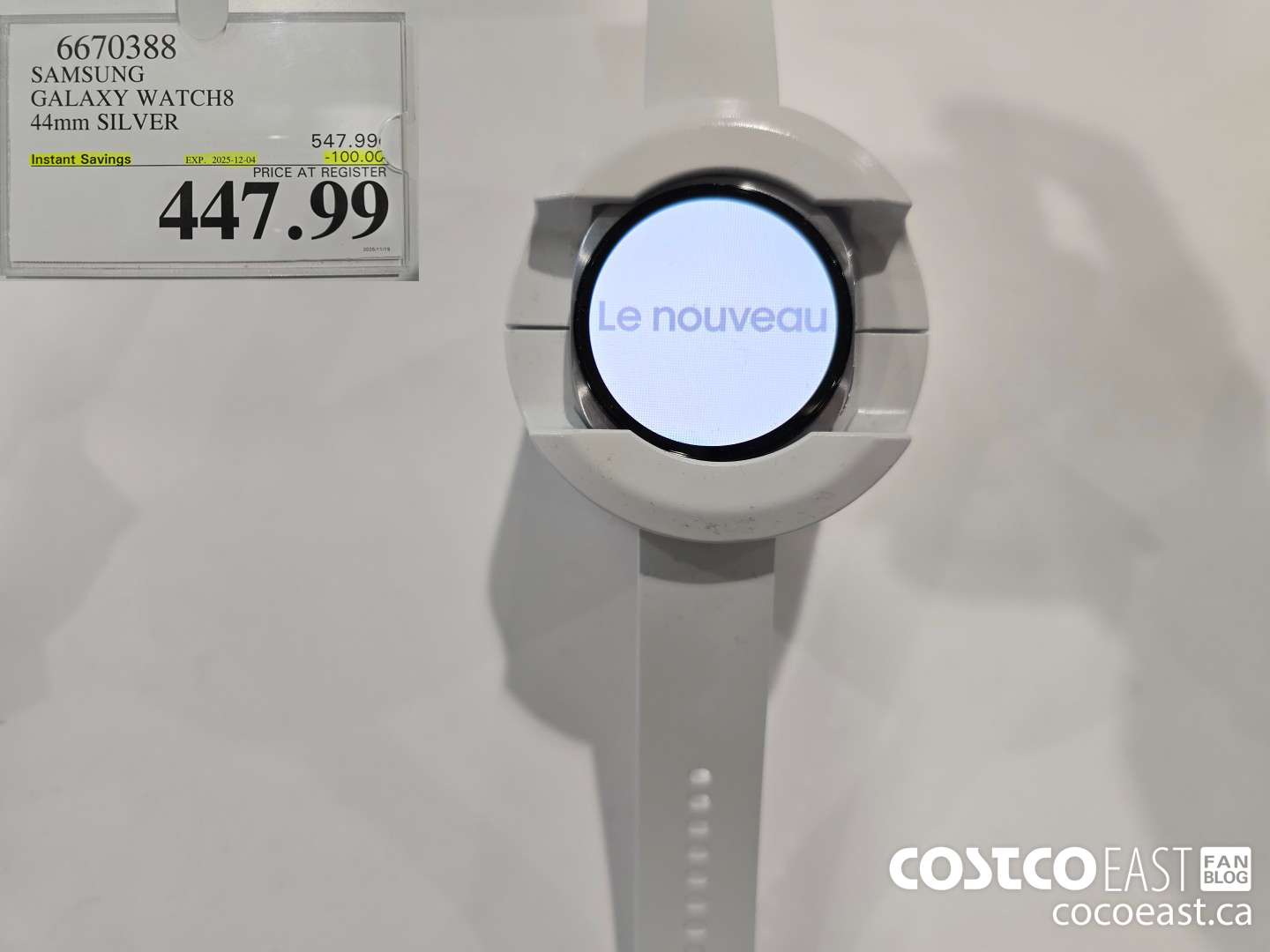 6670388 SAMSUNG GALAXY WATCH8 44MM SILVER ($100.00 INSTANT SAVINGS EXPIRES ON 2025-12-04) $447.99