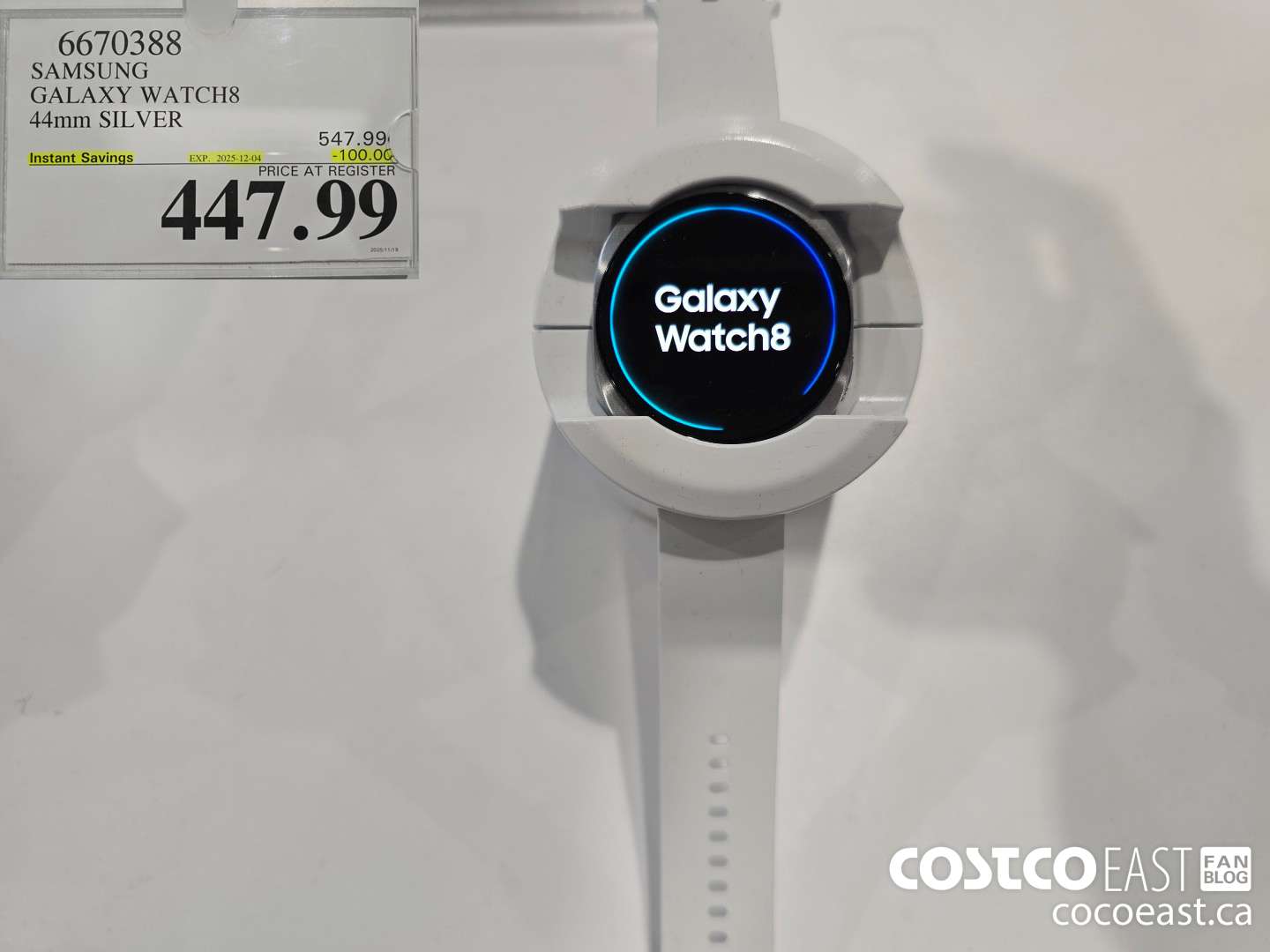 6670388 SAMSUNG GALAXY WATCH8 44MM SILVER ($100.00 INSTANT SAVINGS EXPIRES ON 2025-12-04) $447.99