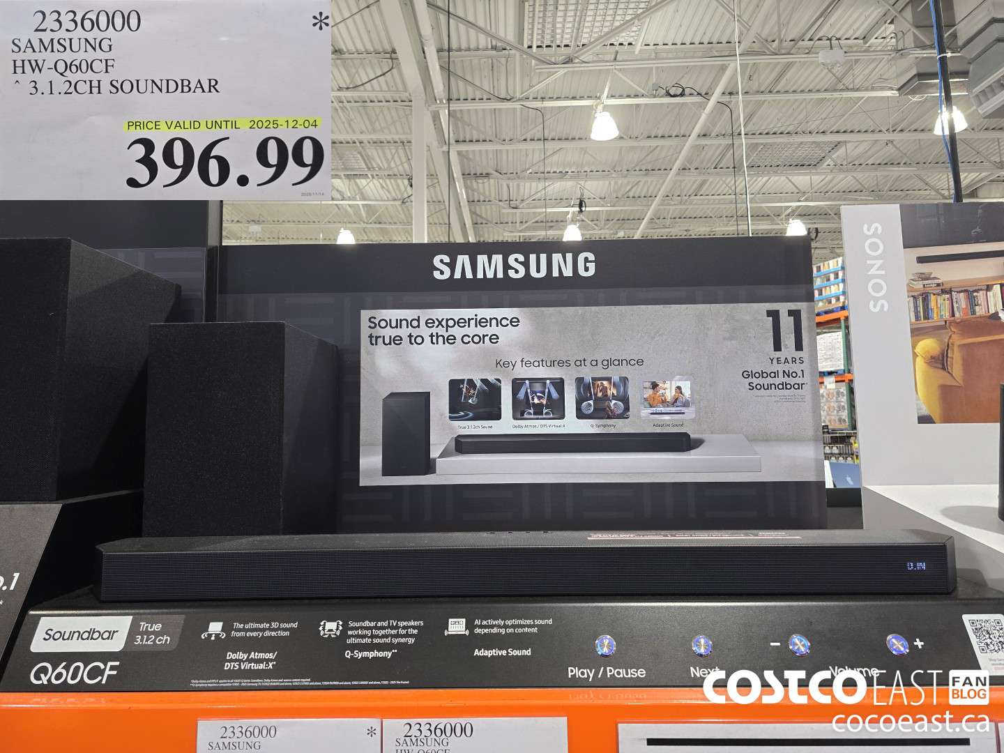 2336000 SAMSUNG HW-Q60CF ~ 3.1.2CH SOUNDBAR $396.99