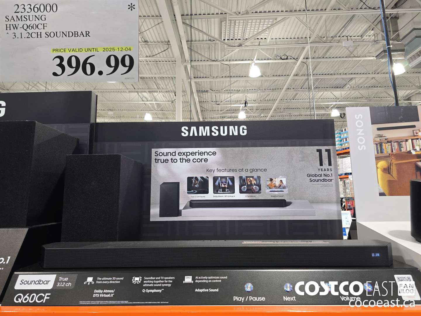 2336000 SAMSUNG HW-Q60CF ~ 3.1.2CH SOUNDBAR $396.99