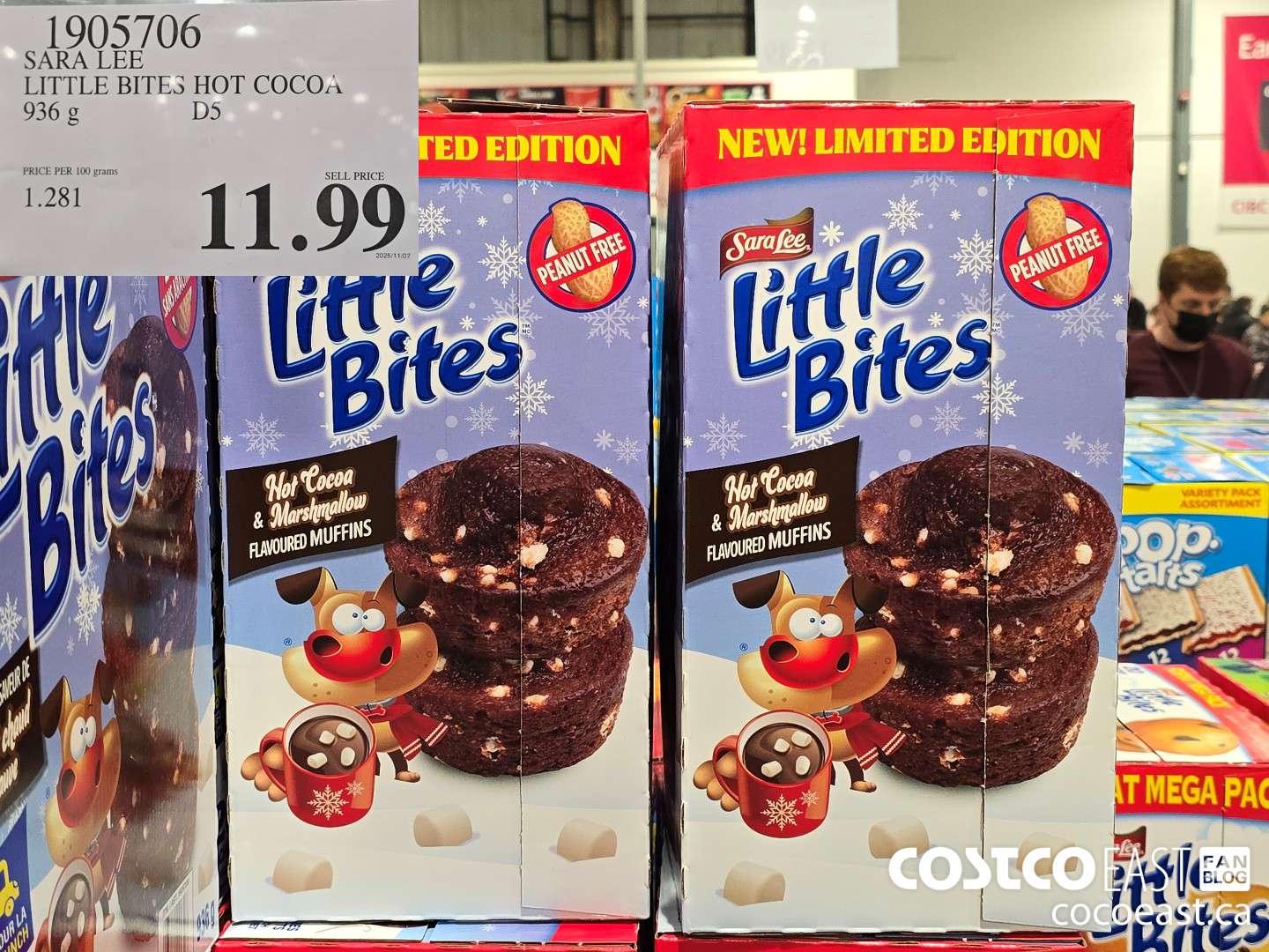 1905706 SARA LEE LITTLE BITES HOT COCOA 936 G $11.99