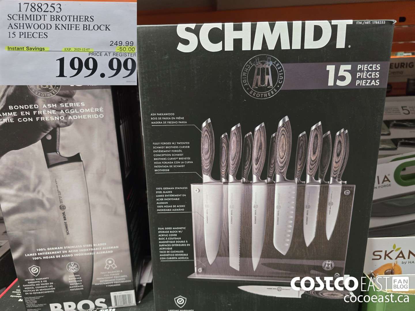 1788253 SCHMIDT BROTHERS ASHWOOD KINFE BLOCK 15 PC ($50.00 INSTANT SAVINGS EXPIRES ON 2025-12-07) $199.99