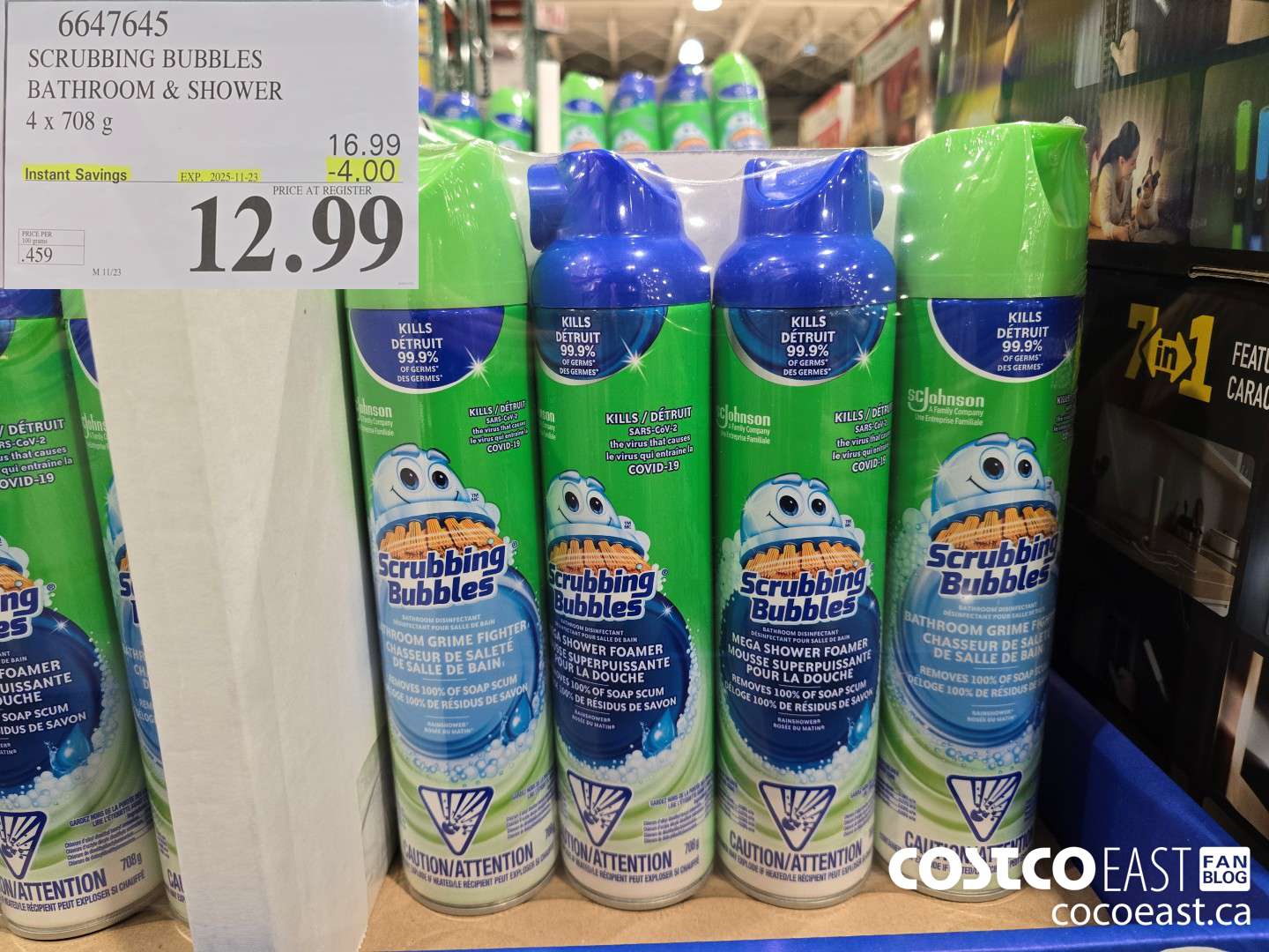6647645 SCRUBBING BUBBLES BATHROOM & SHOWER 4 X 708 G ($4.00 INSTANT SAVINGS EXPIRES ON 2025-11-23) $12.99