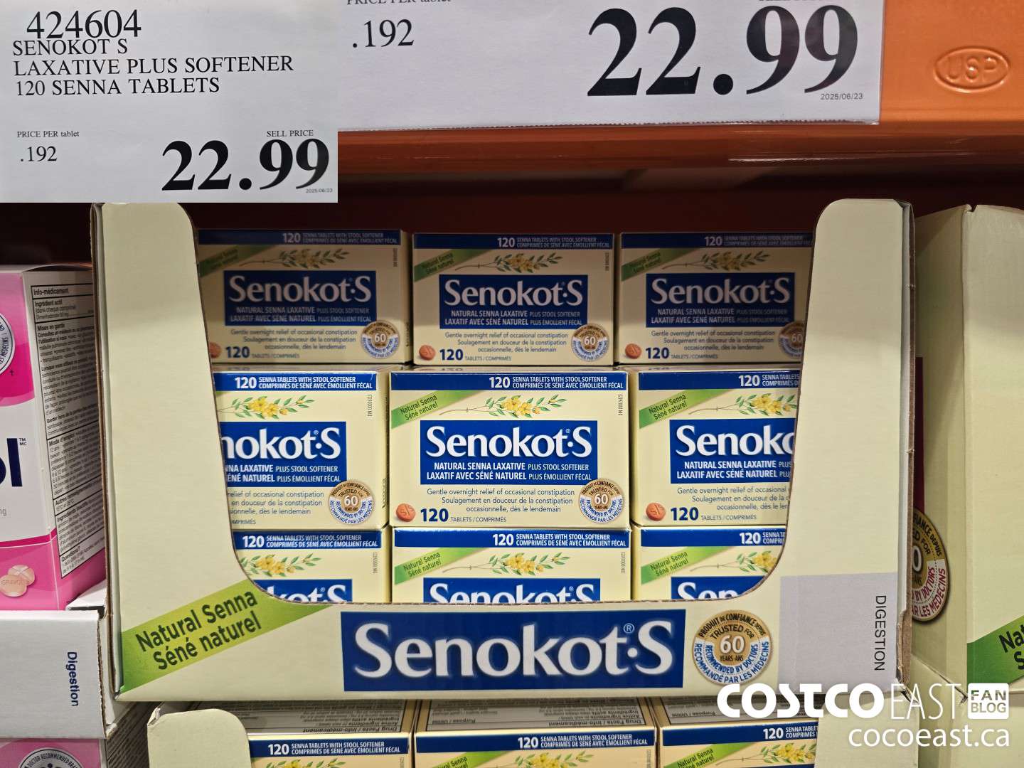 424604 SENOKOT S LAXATIVE PLUS SOFTENER 120 SENNA TABLETS $22.99
