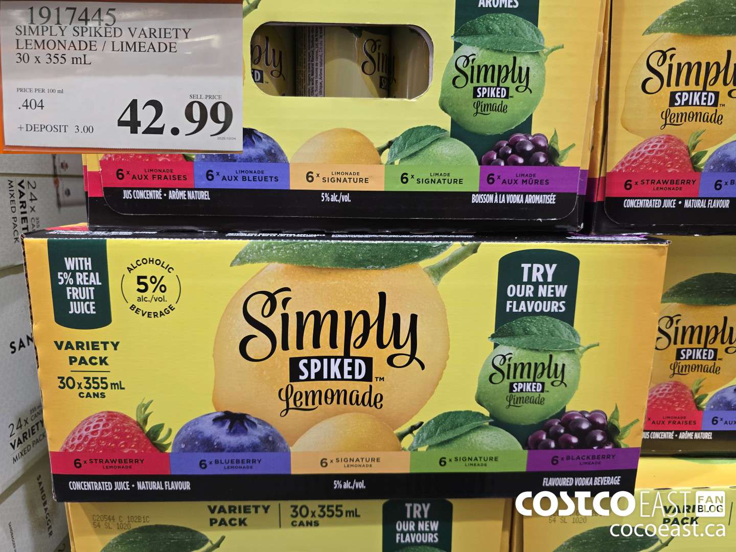 1917445 SIMPLY SPIKED VARIETY LEMONADE / LIMEADE 30 x 355 ml $42.99