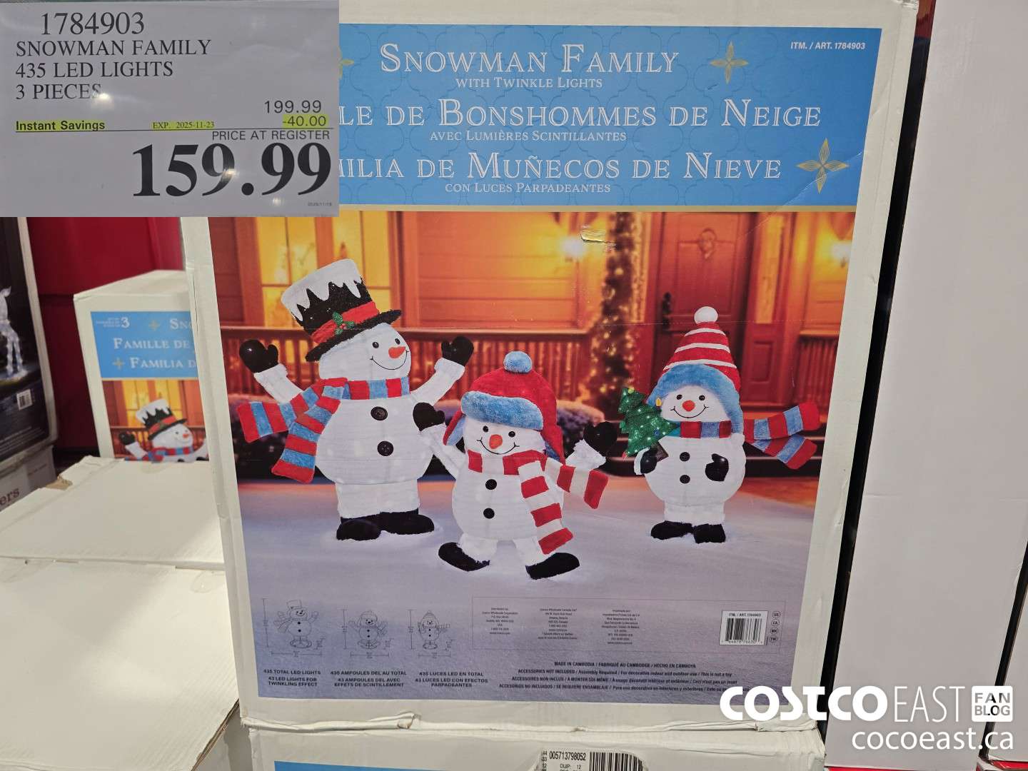 1784903 SNOWMAN FAMILY 430 LED LIGHTS 3 PIECES ($40.00 INSTANT SAVINGS EXPIRES ON 2025-11-23) $159.99