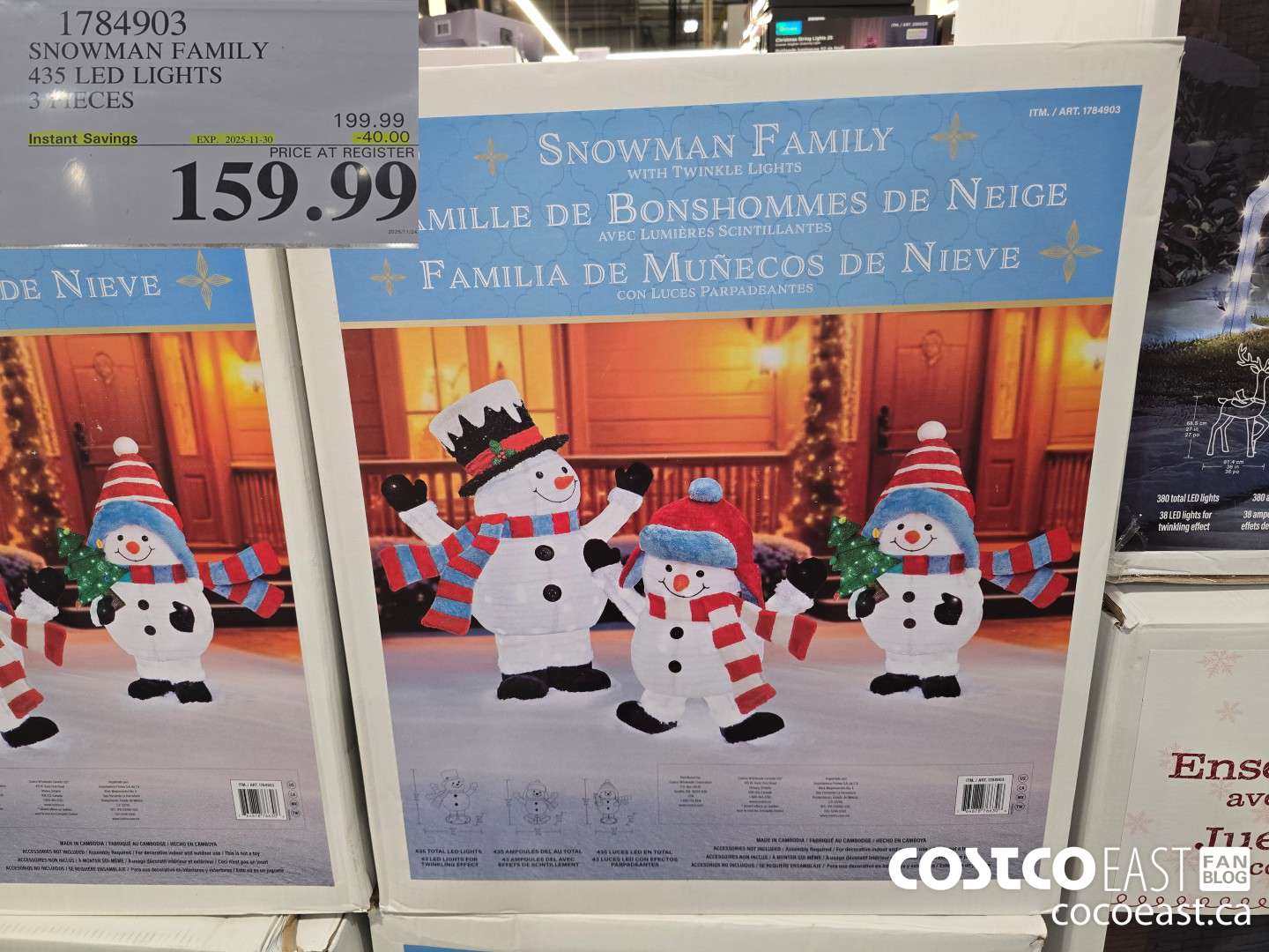 1784903 SNOWMAN FAMILY 430 LED LIGHTS 3 PIECES ($40.00 INSTANT SAVINGS EXPIRES ON 2025-11-30) $159.99